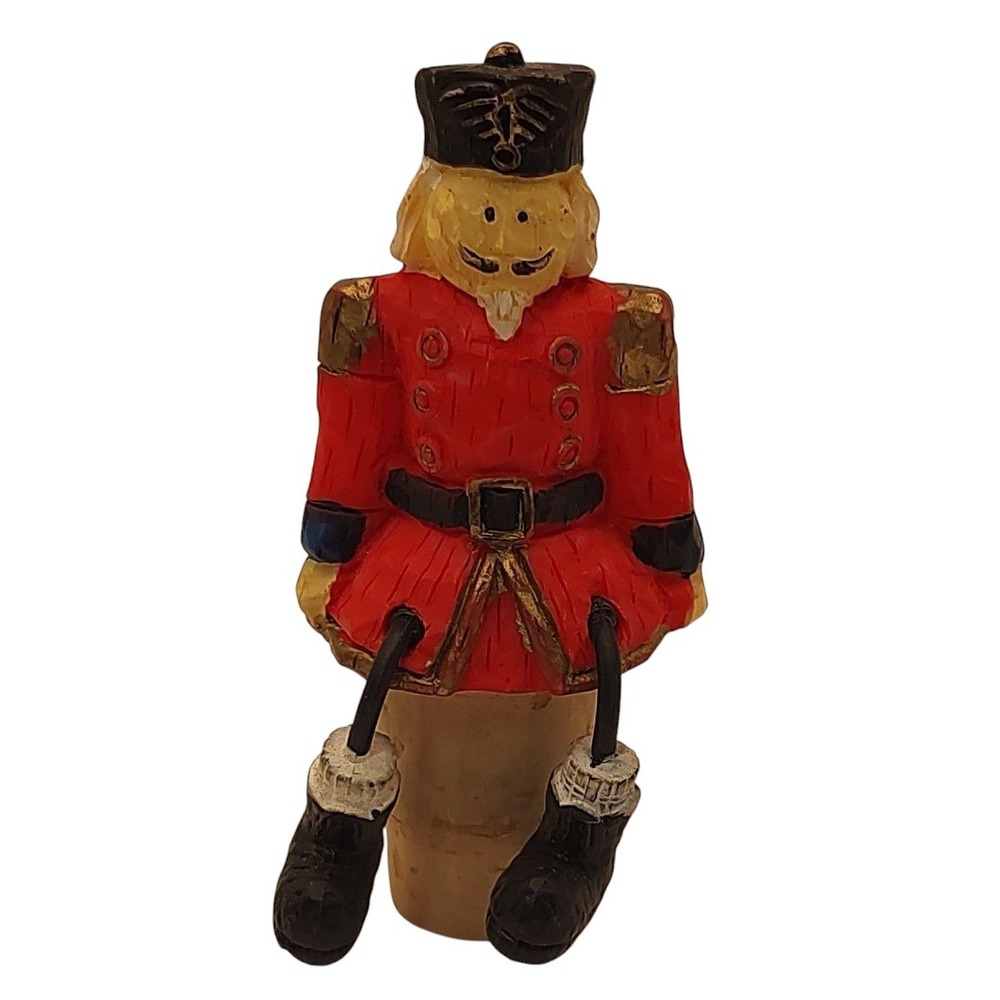 Christmas Soldier Nut Cracker‎ Wine Stopper Bottle Cork Three Inches Holiday
